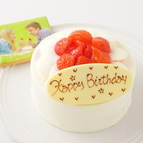 アイシングクッキー付き 苺デコレーションケーキ 4号