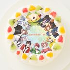 【カラフルピーチ】丸型写真ケーキ 4号 12cm 1
