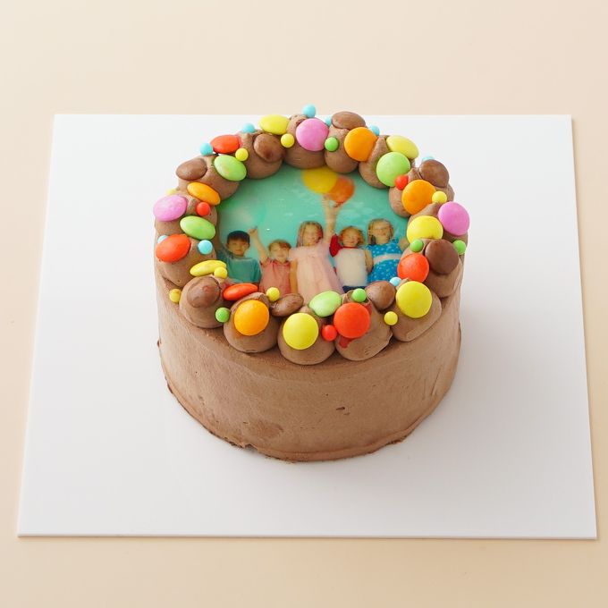 丸写真ケーキチョコレート マーブルチョコ 5号(5～6名様向け) 1