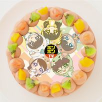 【ボンボンTV】イラストVer. 丸型写真チョコレートケーキ 3号 9cm