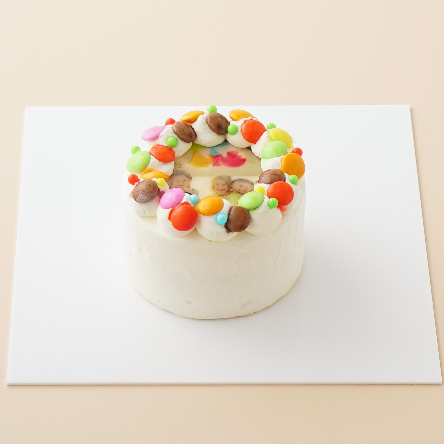 丸写真ケーキ マーブルチョコ 3号(1～2名様向け)（Cake.jp ORIGINAL