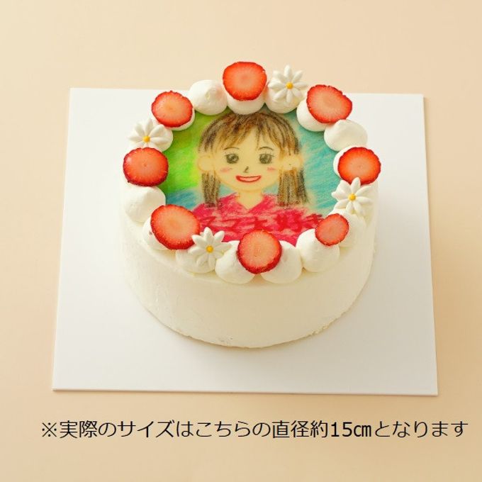 丸写真ケーキチョコレート苺×フラワー 5号(5~6名様向け) 2