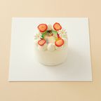 丸写真ケーキ 苺×フラワー 3号(1~2名様向け) 1
