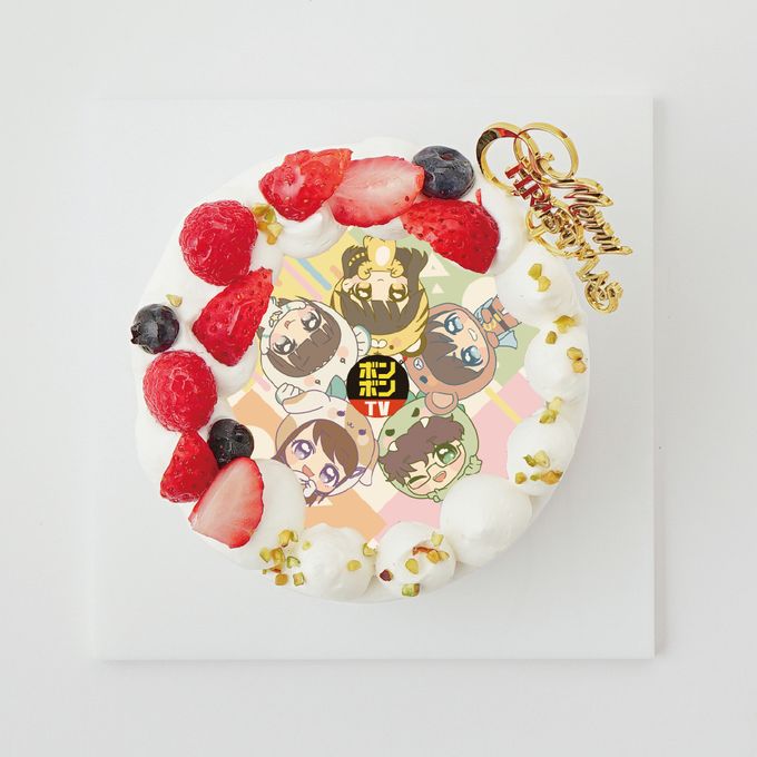 【ボンボンTV】イラストVer. クリスマス丸型4号 写真ケーキ 1