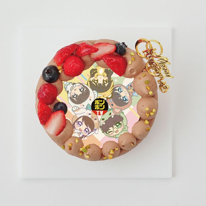 【ボンボンTV】イラストVer. クリスマスチョコ丸型4号 写真ケーキ 1