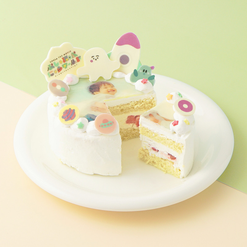 《写真ケーキ》シナぷしゅ THE MOVIE ぷしゅほっぺにゅうワールド 写真ケーキ【※アレルギー非対応：原材料の一部に、小麦・卵・乳成分・大豆を含む】 2