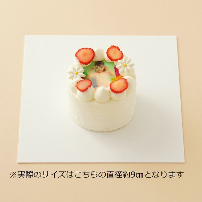 丸写真ケーキチョコレート 苺×フラワー 3号(1~2名様向け) 2
