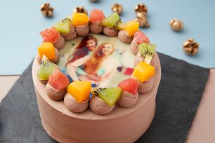 写真ケーキ チョコ生 丸型 4号 12cm