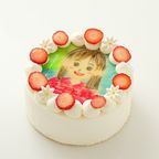 丸写真ケーキ 苺×フラワー 5号(5~6名様向け) 2