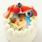 丸写真ケーキ 苺×フランボワーズ 3号(1~2名様向け) 2