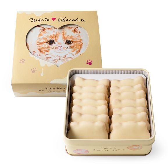 【CACAOCAT】こねこのこねこねクッキー缶 WHITE CHOCOLATE