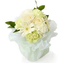【宿泊施設にお届け】そのまま飾れる 花束ブーケ(ホワイト) Sサイズ 