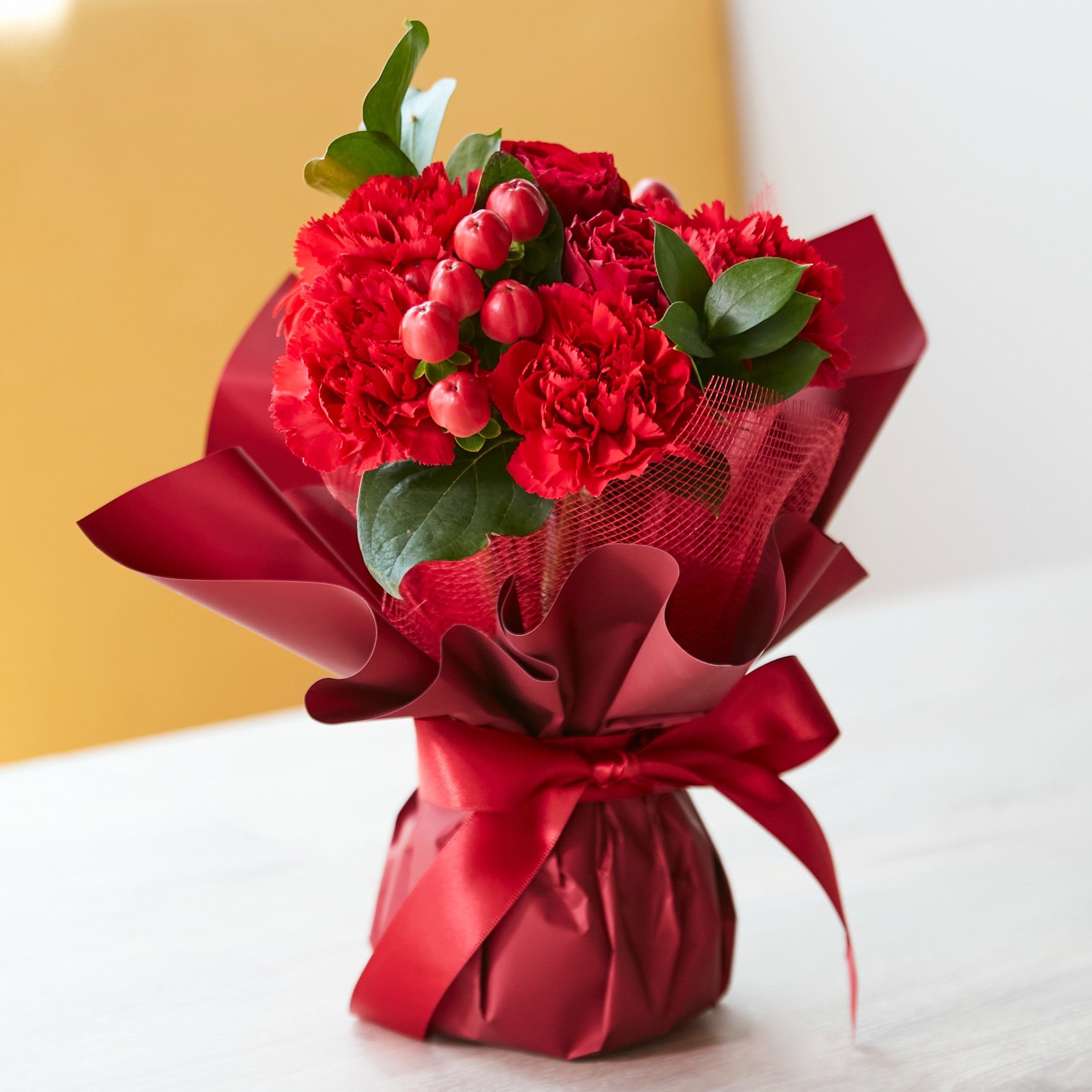 そのまま飾れる 花束ブーケ(レッド) Sサイズ （bloomee(ブルーミー