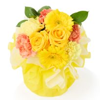そのまま飾れる 花束ブーケ(イエロー) Sサイズ 