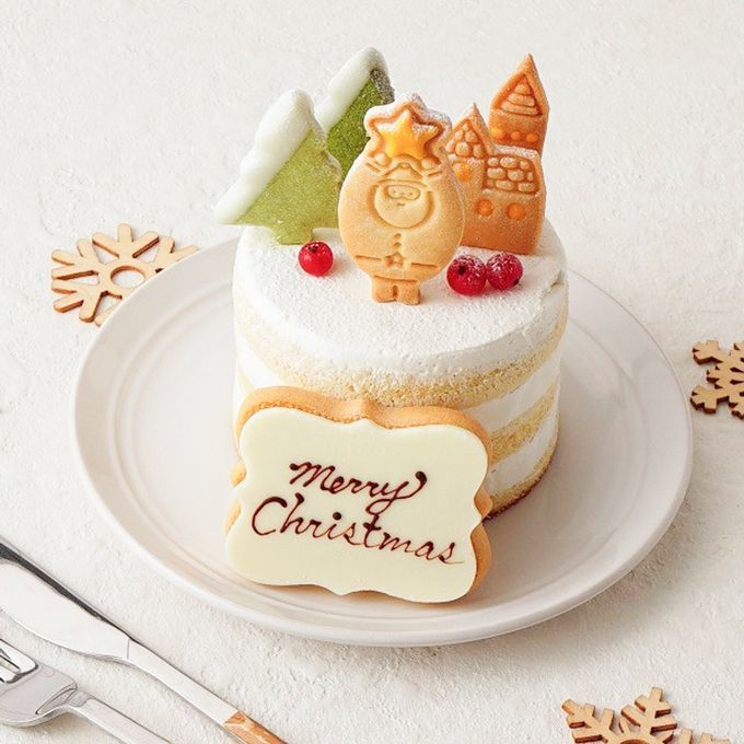 クリスマスのミニチュア風シンプルケーキ 豆乳クリーム 3号 9cm クリスマスケーキ2025 1