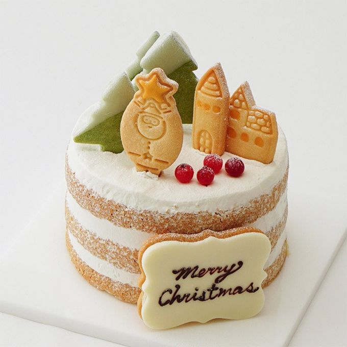 クリスマスのミニチュア風シンプルケーキ 豆乳クリーム 4号 12cm クリスマス2023 4