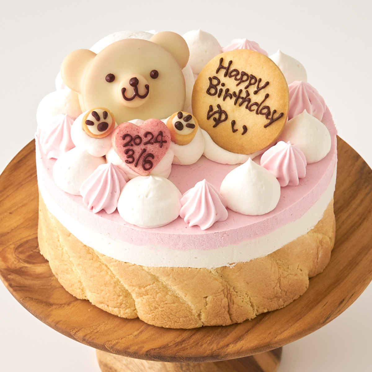 くまのファーストバースデーケーキ イチゴの豆乳ムース 4号 12cm【Cake.jp限定】（EUREKA（ユーレカ）） | Cake.jp