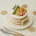 クリスマスのミニチュア風シンプルケーキ 生クリーム 4号 12cm クリスマス2023 1