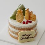 クリスマスのミニチュア風シンプルケーキ 生クリーム 4号 12cm クリスマス2024 3