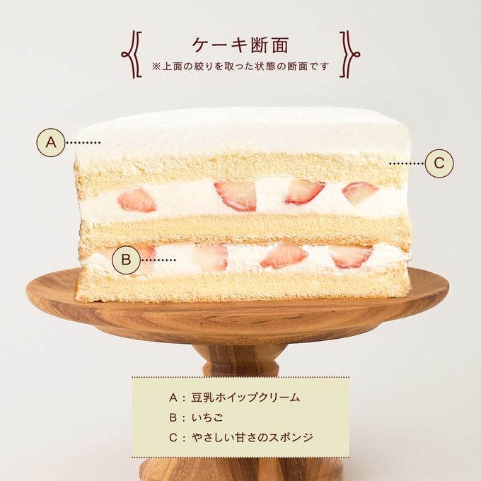 クリスマスのミニチュア風シンプルケーキ 豆乳クリーム 3号 9cm クリスマスケーキ2025 4