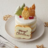 クリスマスのミニチュア風シンプルケーキ 豆乳クリーム 3号 9cm クリスマス2023