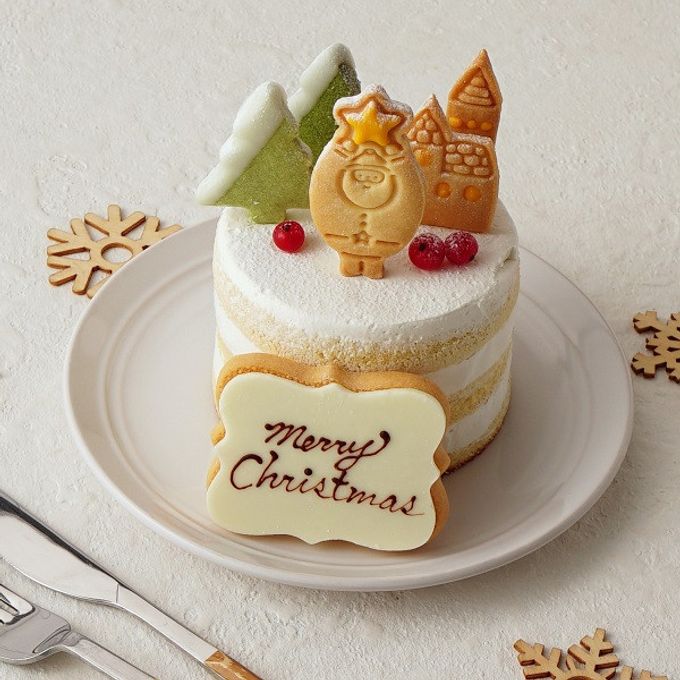 クリスマスのミニチュア風シンプルケーキ 豆乳クリーム 3号 9cm クリスマス2023 1