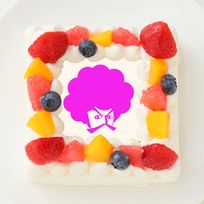 【こーじTV】四角型写真ケーキ 4号 12cm