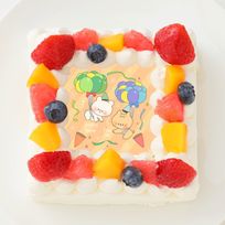 【しろくまななみん】四角型写真ケーキ 4号 12cm