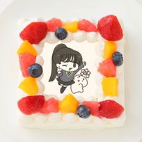 【1D&ゆーぽん】四角型写真ケーキ 4号 12cm
