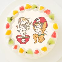 【わんこそば】丸型写真ケーキ 3号 9cm