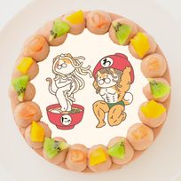 【わんこそば】丸型写真チョコレートケーキ 3号 9cm