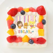 【こうじょうちょー】四角型写真ケーキ 4号 12cm