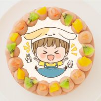 【かっちゃん】丸型写真チョコレートケーキ 3号 9cm