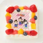 【はまちこちゃんねる】四角型写真ケーキ 4号 12cm 1