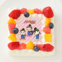 【はまちこちゃんねる】四角型写真ケーキ 4号 12cm