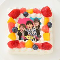 【いおりくんTV】四角型写真ケーキ 4号 12cm