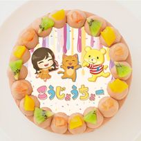 【こうじょうちょー】丸型写真チョコレートケーキ 3号 9cm
