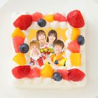 【ポケるんTV】四角型写真ケーキ 5号 15cm 1