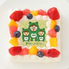 【かえるのコはカエルCH】四角型写真ケーキ 5号 15cm 1