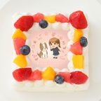 【りくChannel】四角型写真ケーキ 4号 12cm 1