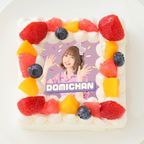 【ボンボンTV】どみちゃん 四角型写真ケーキ 4号 12cm 1