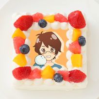 【mkのゲーム実況ch】四角型写真ケーキ 5号 15cm