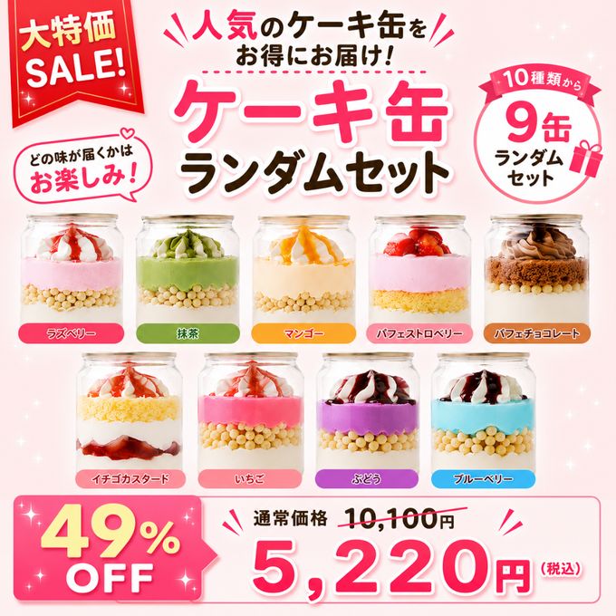 【大特価セール】ケーキ缶 9缶ランダムセット 1