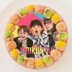 【いおりくんTV】丸型写真チョコレートケーキ 3号 9cm 1