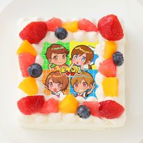 【ポケるんTV】イラストVer. 四角型写真ケーキ 4号 12cm