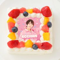 【ボンボンTV】えっちゃん 四角型写真ケーキ 4号 12cm