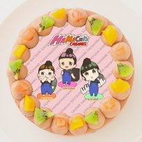 【はまちこちゃんねる】丸型写真チョコレートケーキ 3号 9cm