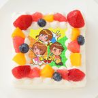 【ポケるんTV】イラストVer. 四角型写真ケーキ 4号 12cm 1