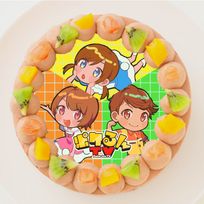 【ポケるんTV】イラストVer. 丸型写真チョコレートケーキ 3号 9cm