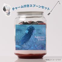 【Kamito】チャーム付きスプーン＋かみとちゃん オリジナルケーキ缶（イチゴ味）